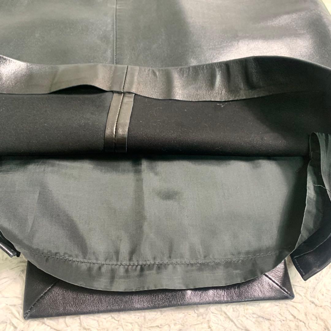 美品 グッチ レザースカート トムフォード期 牛革 本革 ブラック サイズ44