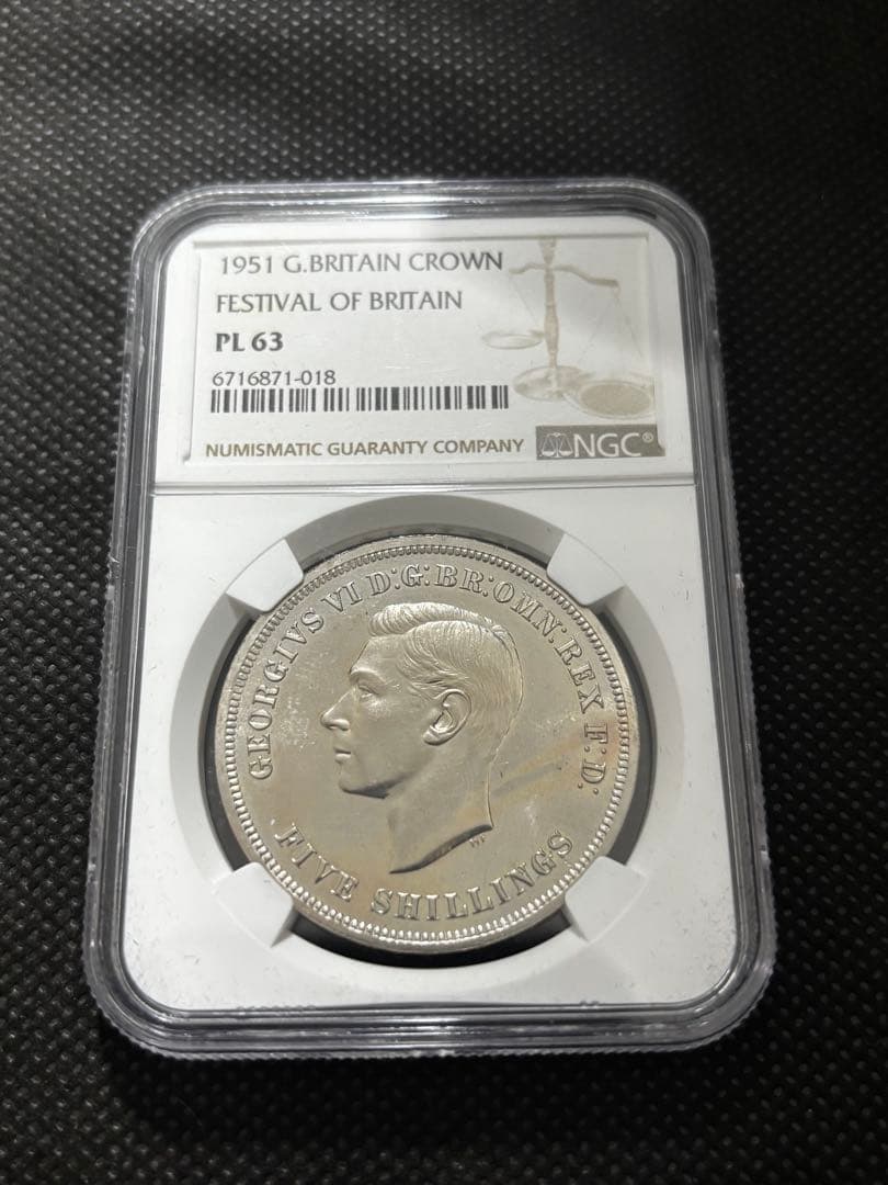1951年クラウン白銅貨 G.Britain Crown NGC PL63