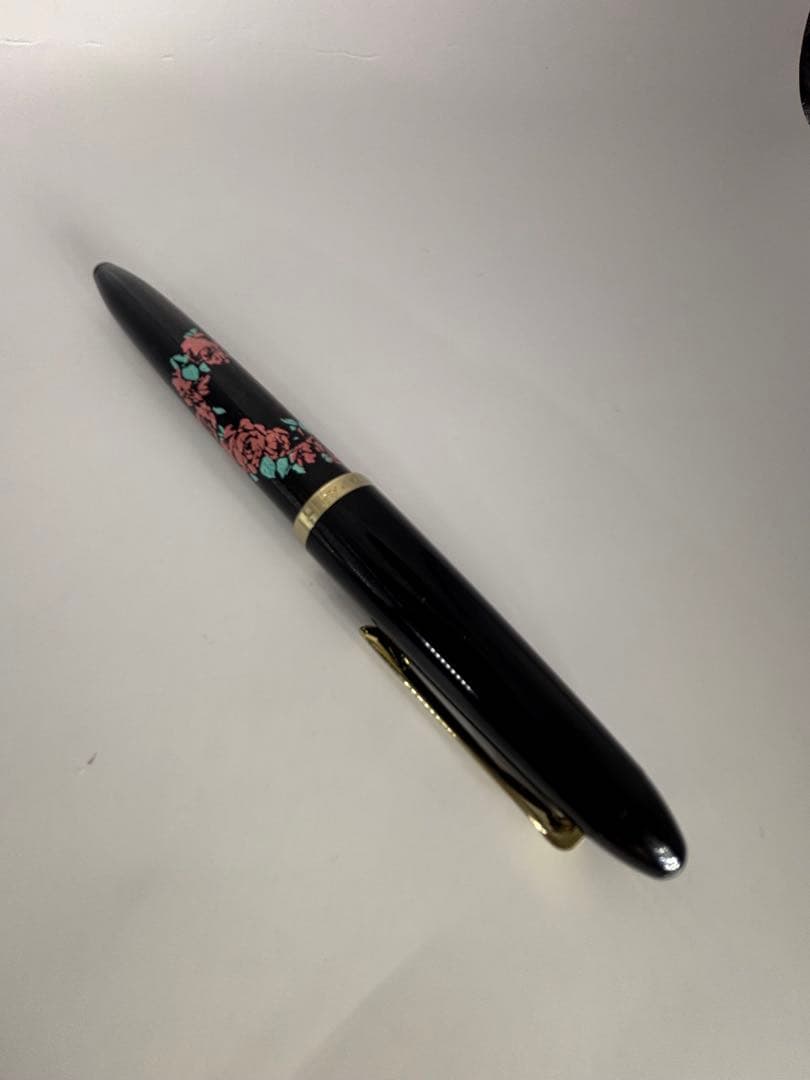 SAILOR 万年筆 薔薇模様　ペン先14Ｋ　 共箱入　高島屋