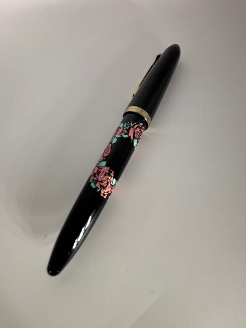 SAILOR 万年筆 薔薇模様　ペン先14Ｋ　 共箱入　高島屋