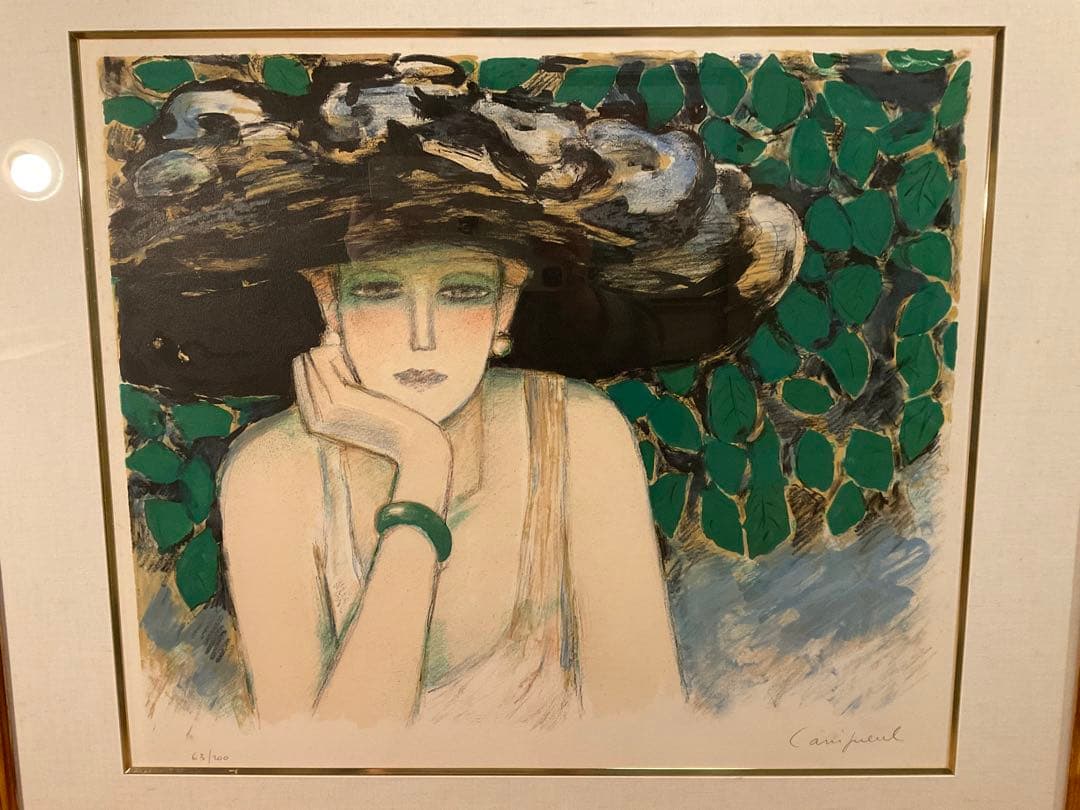 カシニョール　「四月」　リトグラフ　直筆サイン・エディション有り