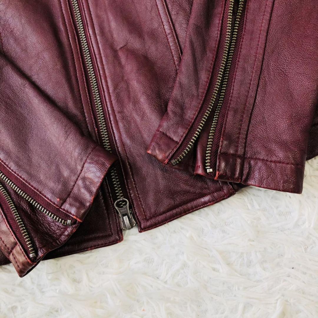 ★希少カラー★JACKROSE シングルライダース 羊革 ボルドー L相当 本革