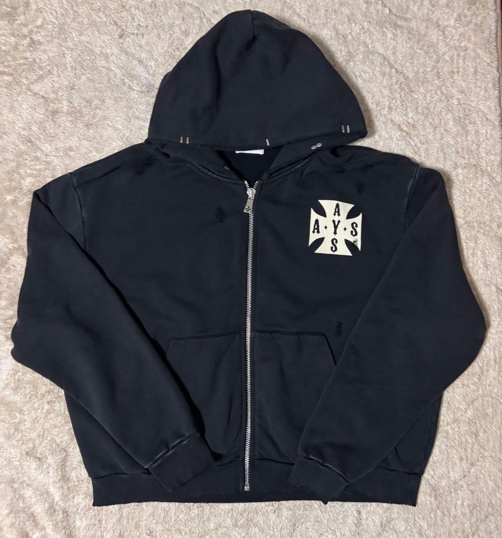 トップス ASKYURSELF RAW AY CROSS HOODIE