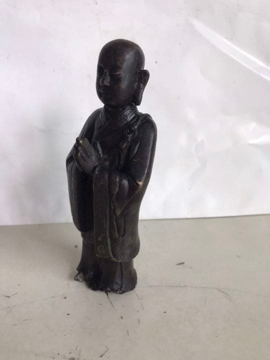 古銅仏像，賞物，置物，（旧家藏出）細工細作，古玩，古董，高1⃣️4⃣️cm，重370克