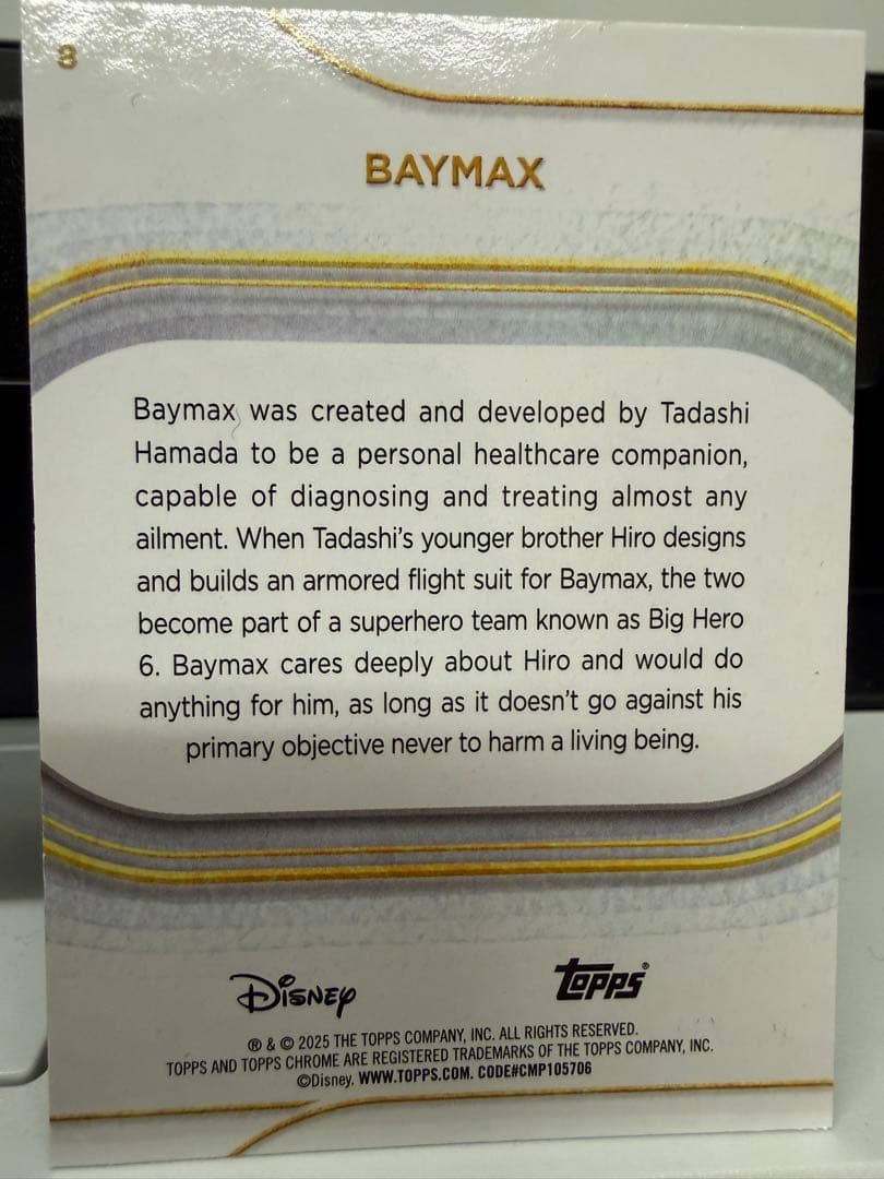 TOPPS Disney ベイマックス　ミッキーマウスパラレルカード　サイン以外