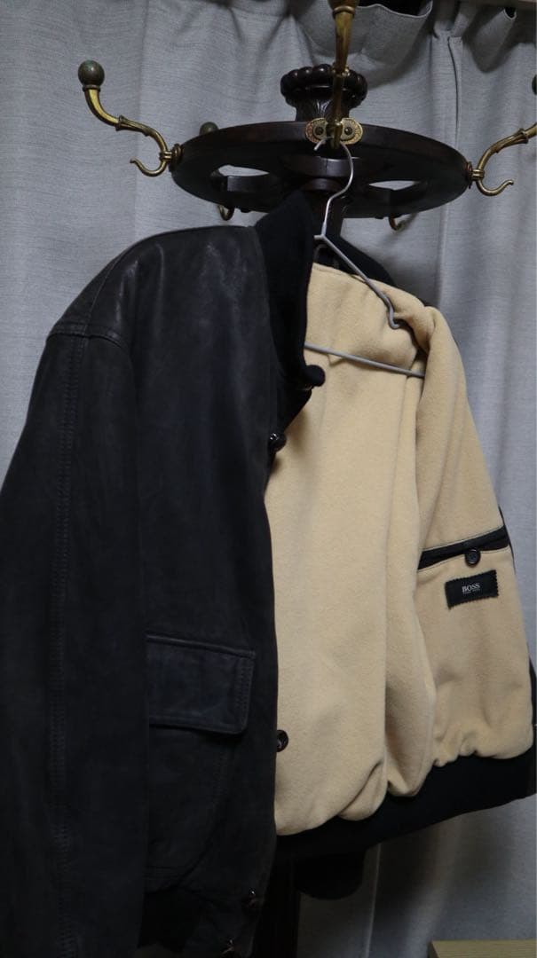 ジャケット・アウター Hugo Boss Leather Bomber Jacket