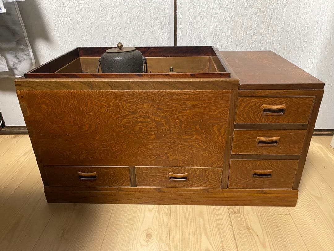 火鉢 灰慣らし 内銅 古民具 茶道具 囲炉裏 和家具 引き出し