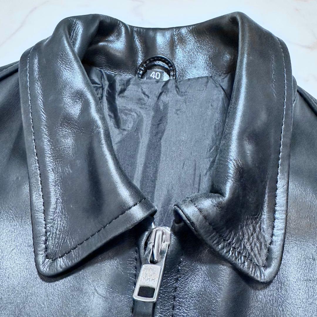 フリーダム シングルライダースジャケット バイクウェア メンズ 牛革 黒 L相当