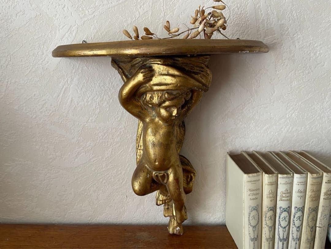 フランス アンティーク 天使の コンソル ウォールシェルフ デコ 装飾