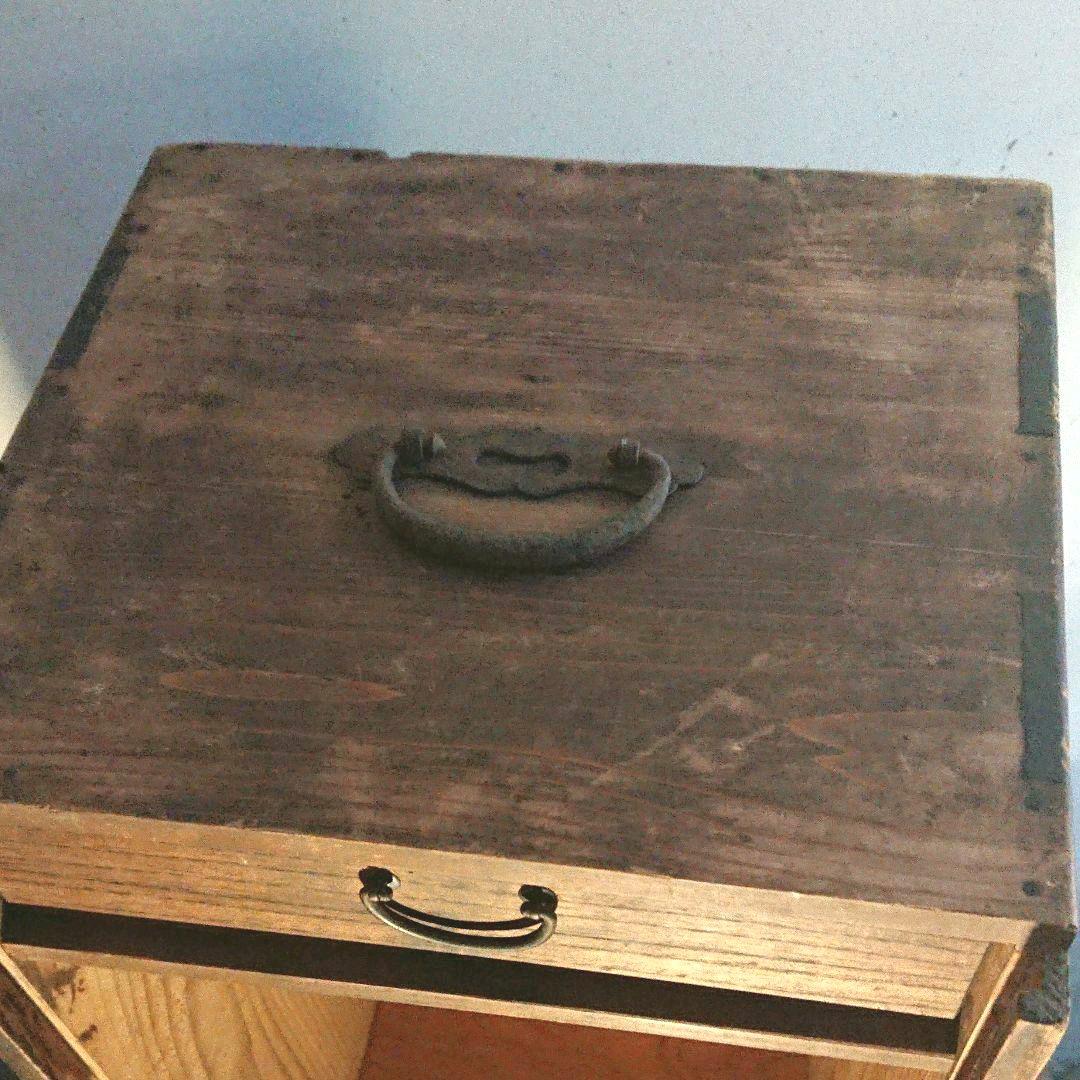 アンティーク引き出し付き棚 レトロ木製棚