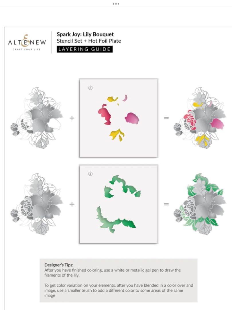 AltenewアルテニューLily Bouquet Plate&Stencils