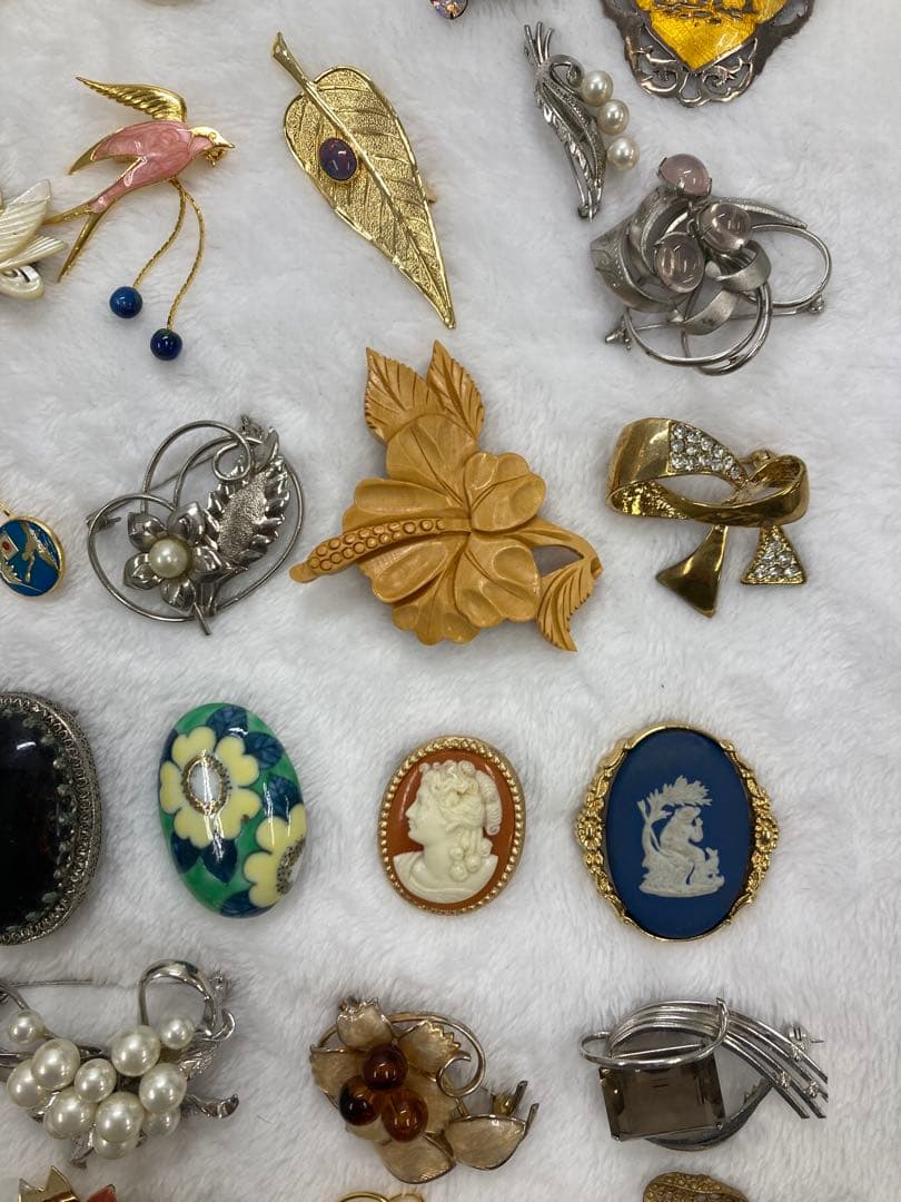 レディース　アクセサリー　プローチ　真珠　宝石　プローチ59点まとめ売り