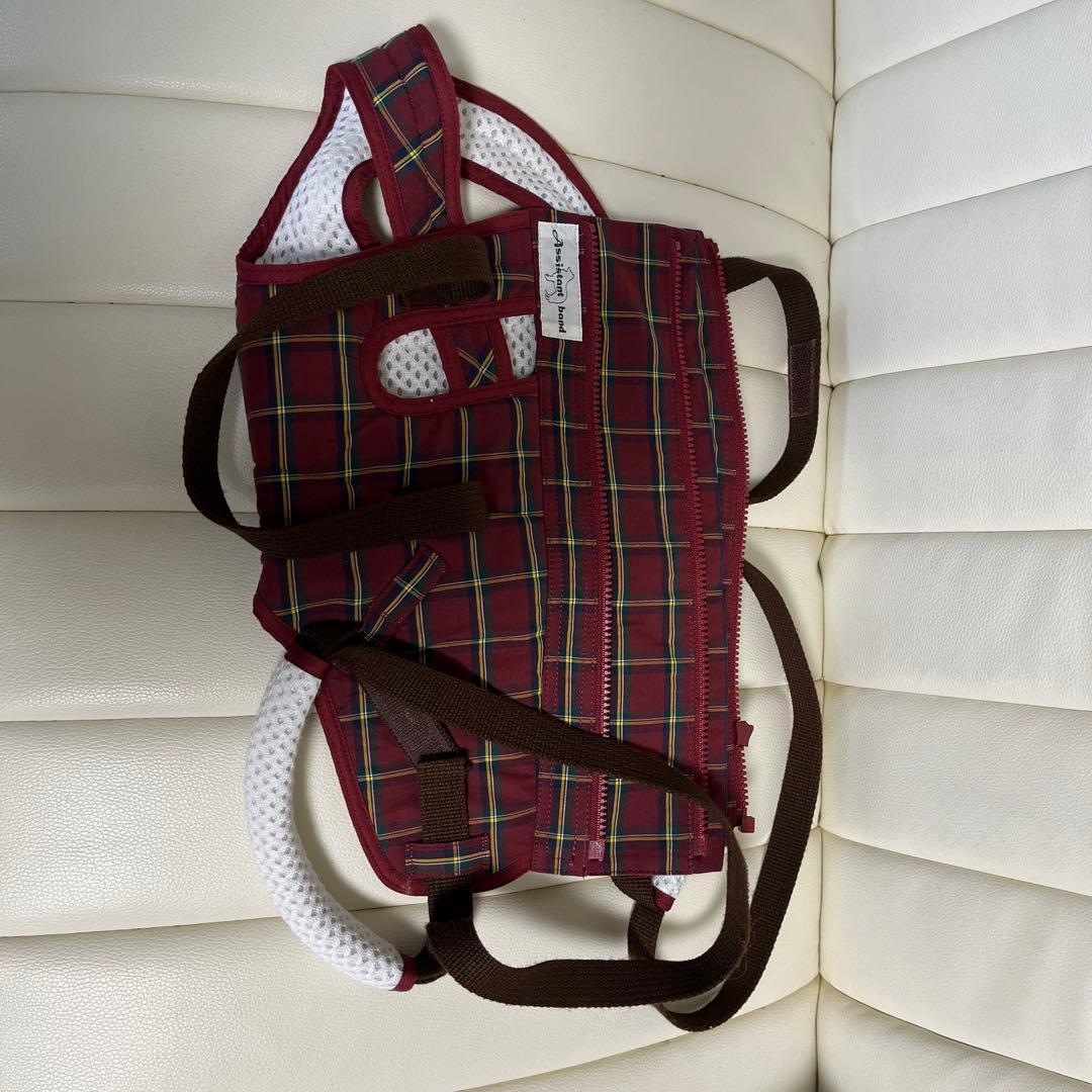 介護用ハーネス バーガンディ チェック柄