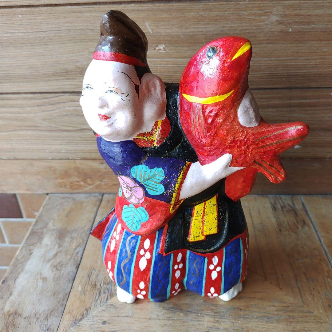 蔵出し【信州中野 郷土玩具】 鯛恵比寿 中野土人形 つちびな 土雛 倉庫保管品
