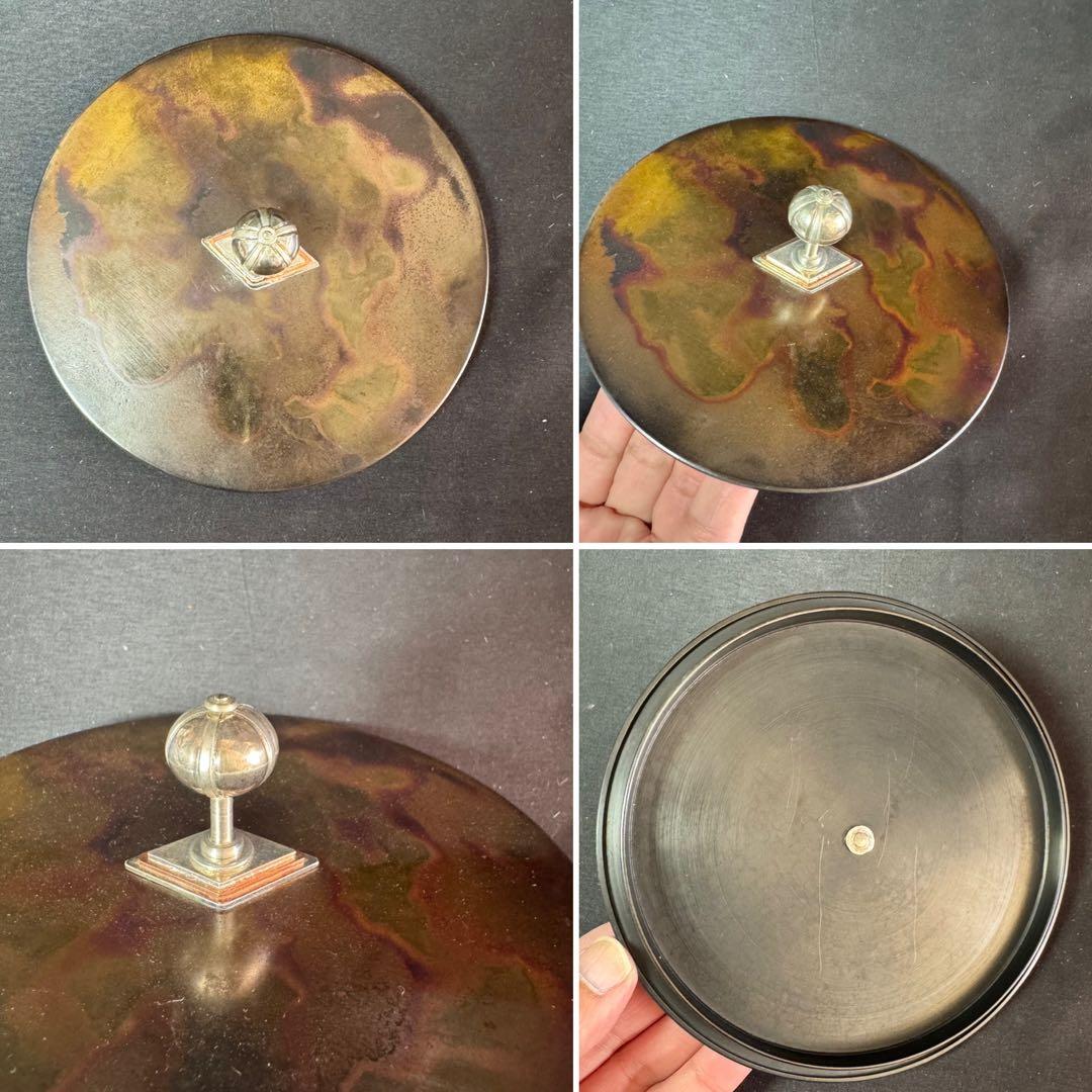 H24 送料無料　茶釜　古天命釜　釜師　菊池正直　茶道具　木箱　変え蓋　銀摘み