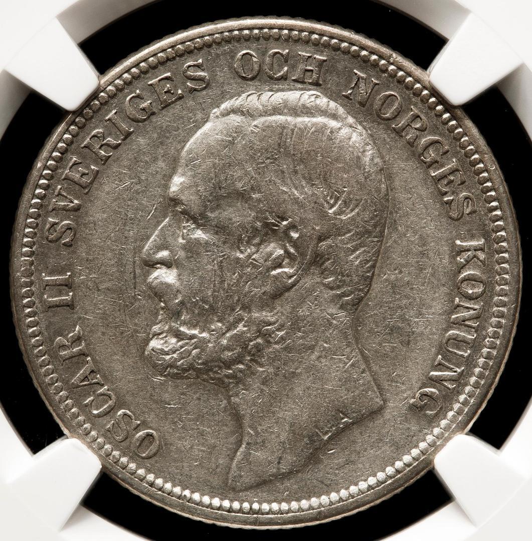 NGC-XF40　スウェーデン オスカル2世　2クローナ 1904EB