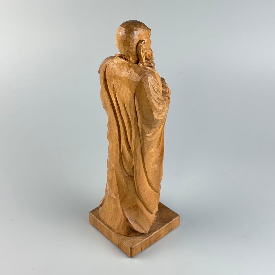 古美術 作家物 在銘 達磨 木彫 人物像 彫刻 アンティーク