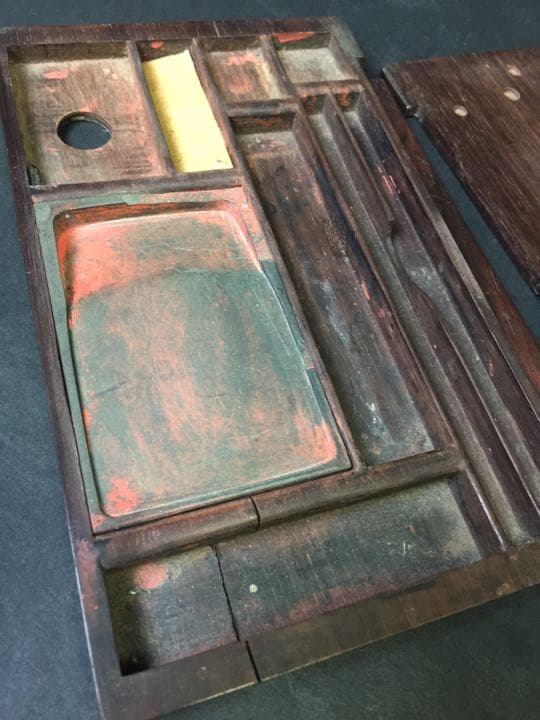 紫檀唐木 文房四寶 文具箱硯入れ 年代物