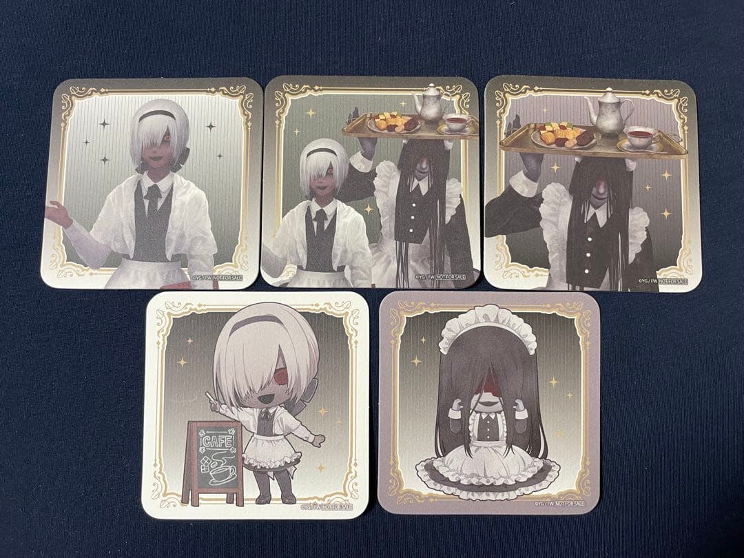 ★レア★ 文字化化 カフェ 特典 コースター 這いばい男&レインコート 5枚