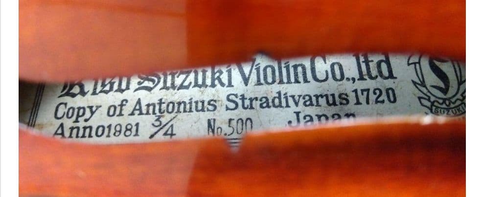 弦楽器 KISO SUZUKI VIOLIN 3/4 No.500 1981