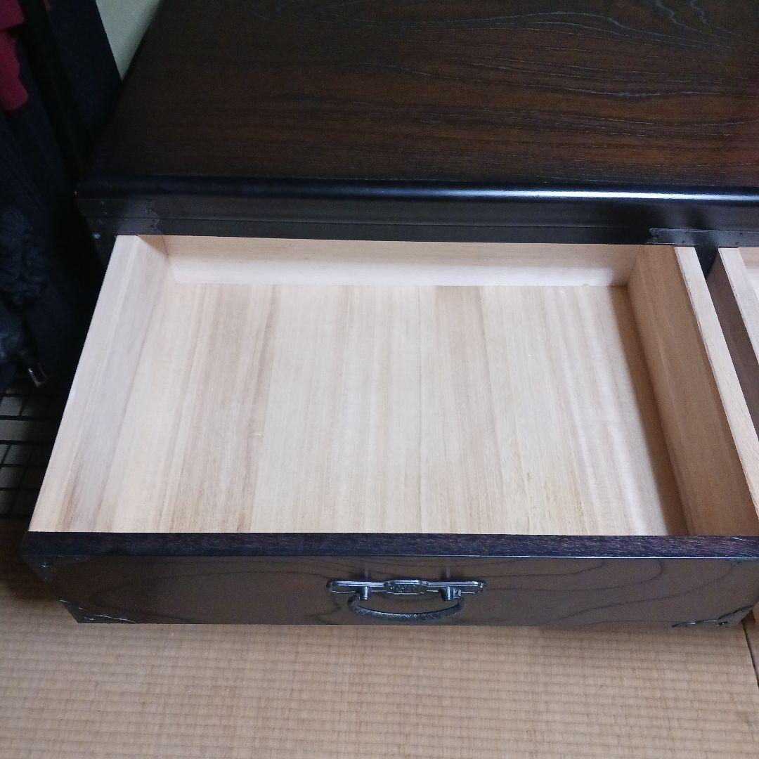 オ*ー様 ダークブラウン木製和風箪笥 5引き出し　整理箪笥