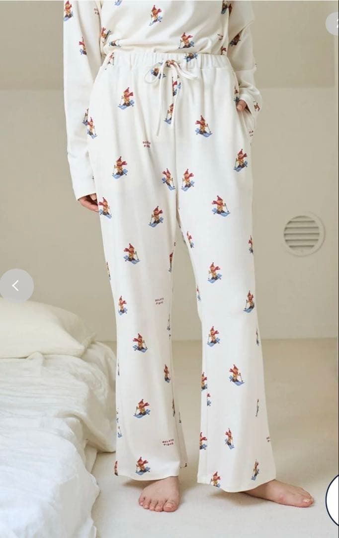 ジェラートピケ　ホリデー　スキーベアロングパンツ