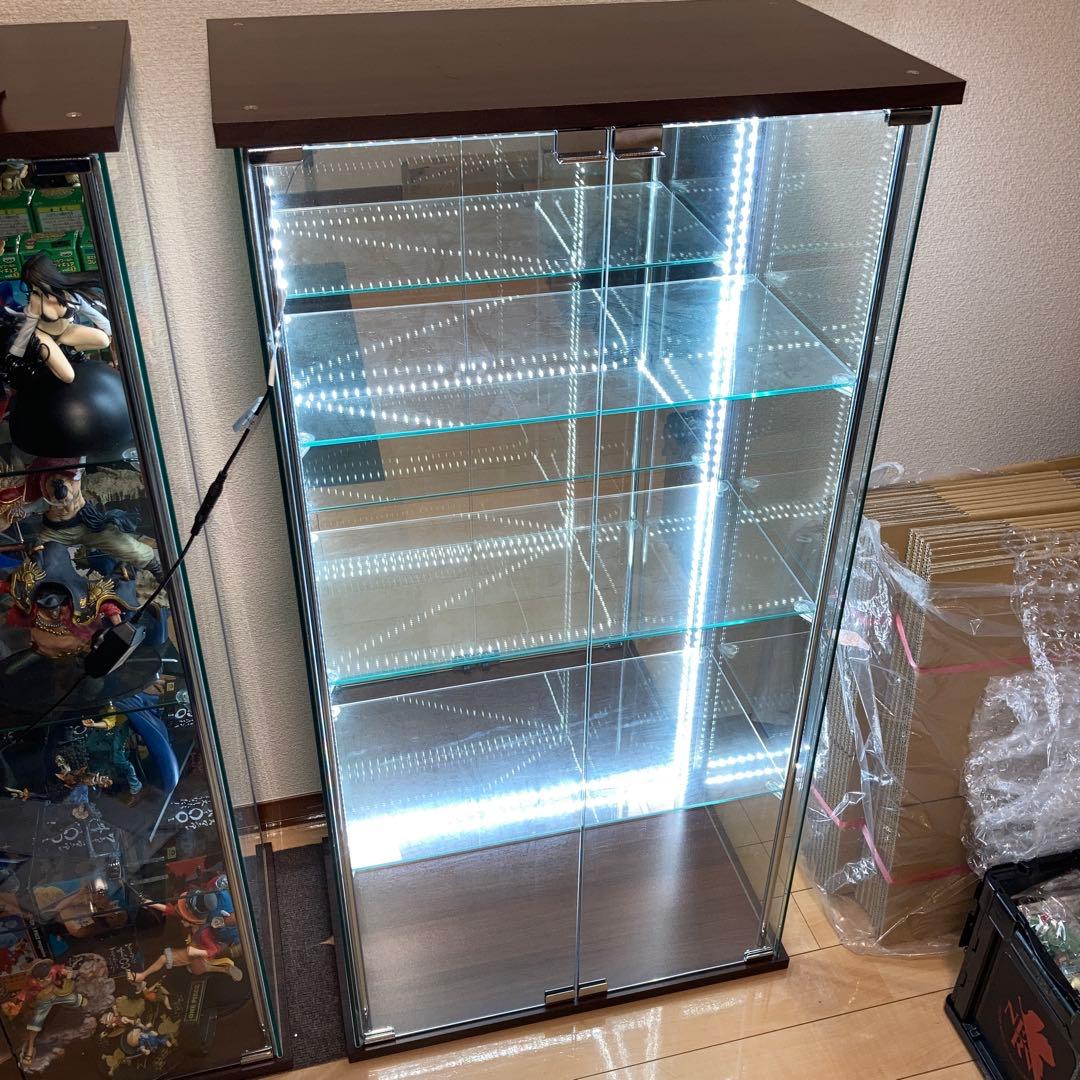 不二貿易　コレクションケース　ブラウン ワイドタイプ　高さ120cm