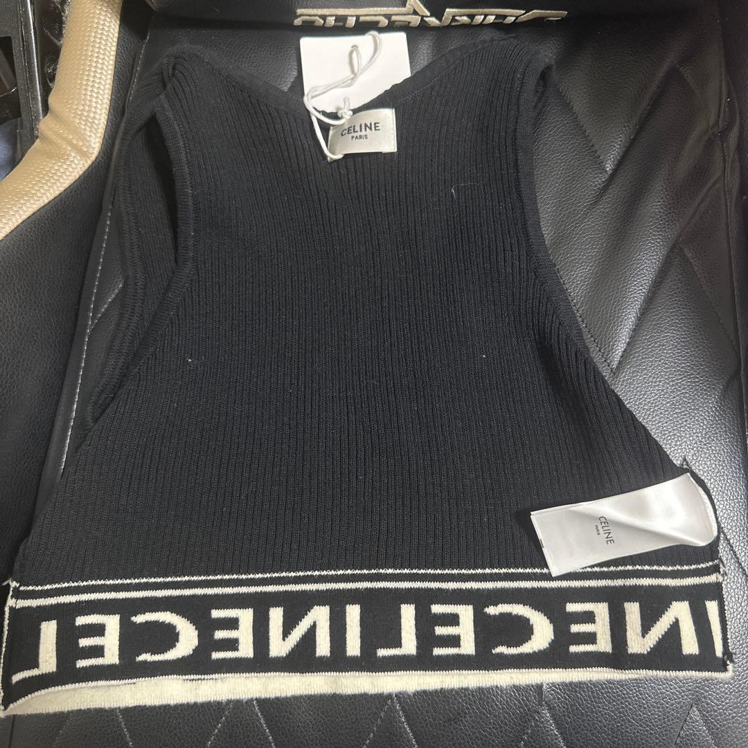 CELINE セリーヌ タンクトップ スポーツブラ アスレチックニット ブラック