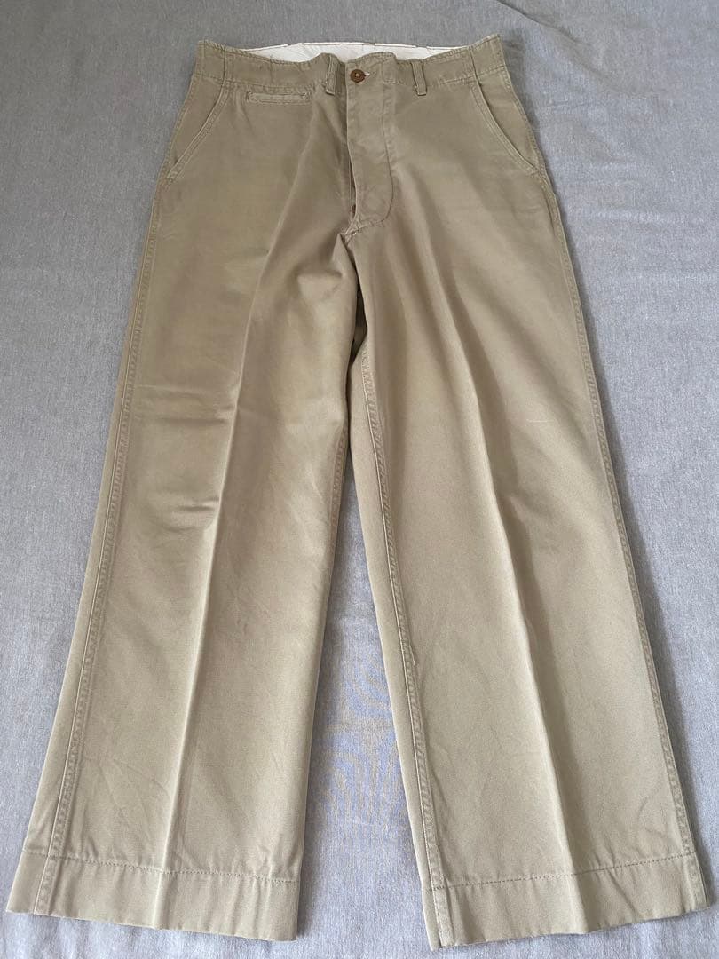 50s サイドダブルステッチ U.S ARMY M-45 カーキ チノパン