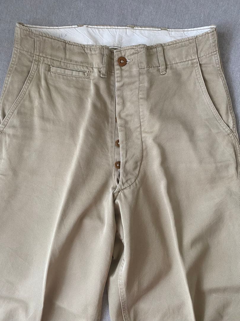 50s サイドダブルステッチ U.S ARMY M-45 カーキ チノパン