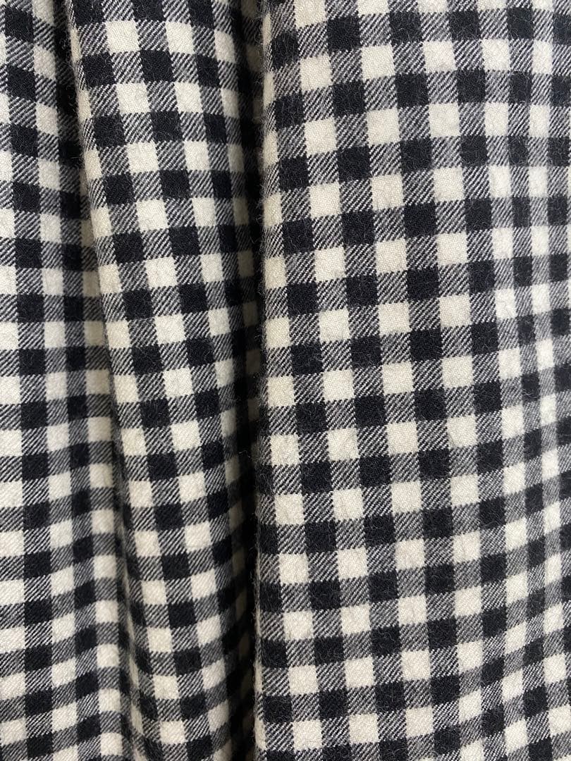 コムコム　ギンガムウールパンツ
