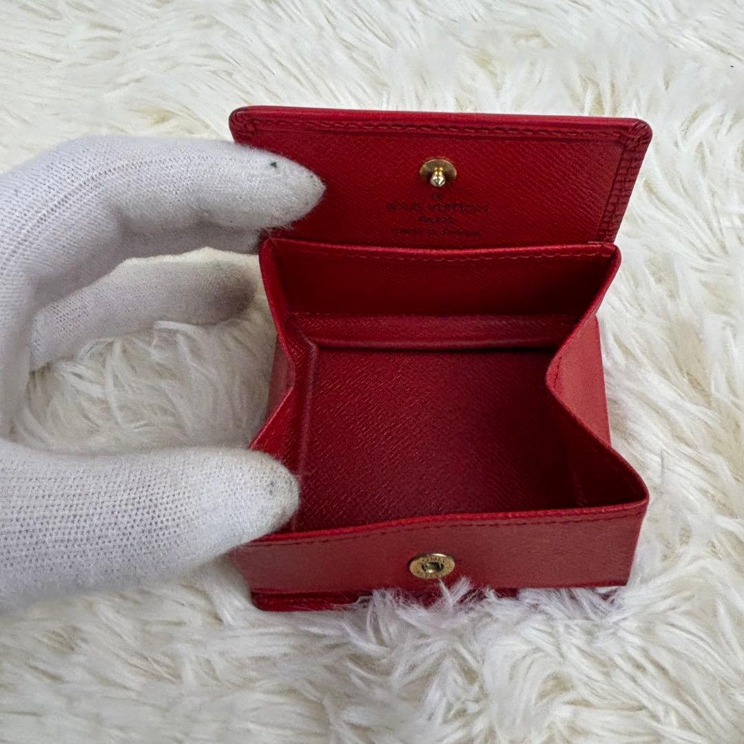 美品！ルイヴィトン ポルトモネボワット M63697 レッド ケース