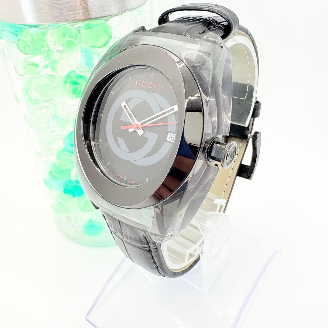 稼働 希少 GUCCI グッチ 腕時計 137.1 SYNC シンク ブラック