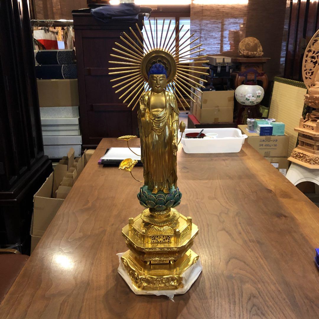 東立弥陀　木像