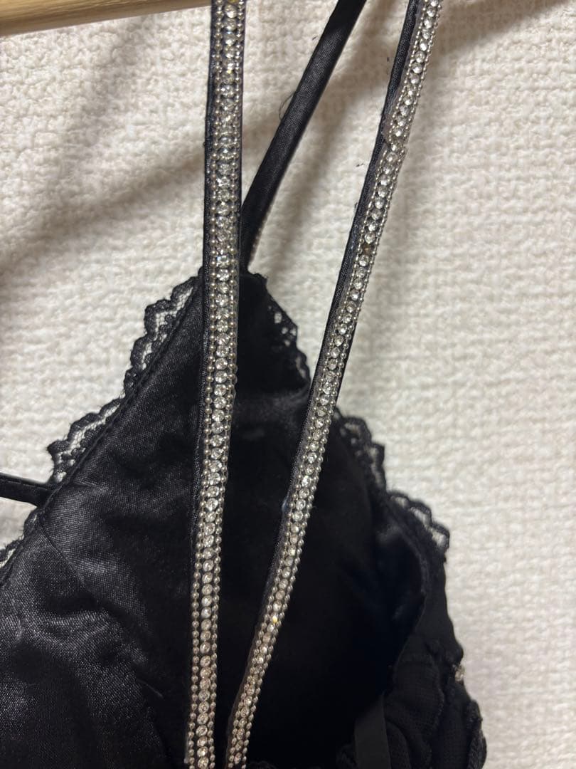 ROBE de FLEURS Glossy ブラック キャバドレス　ビジュー