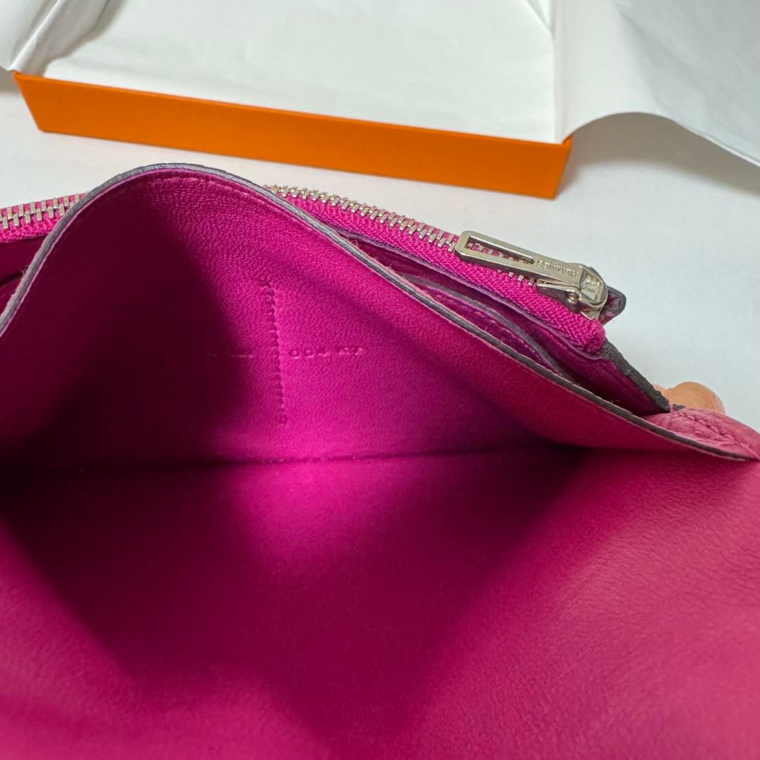 HERMES ドゴンコンパクト　ローズパープル　ピンク 二つ折り財布