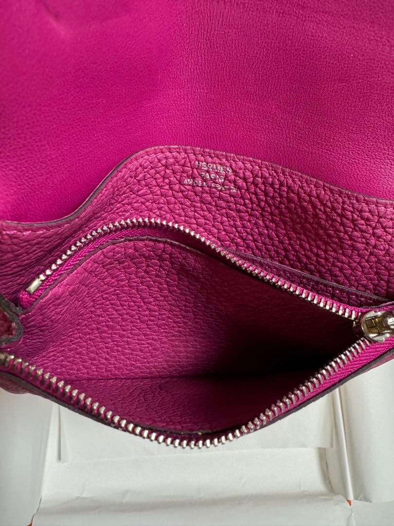 HERMES ドゴンコンパクト　ローズパープル　ピンク 二つ折り財布