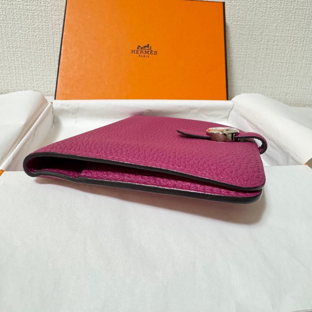 HERMES ドゴンコンパクト　ローズパープル　ピンク 二つ折り財布