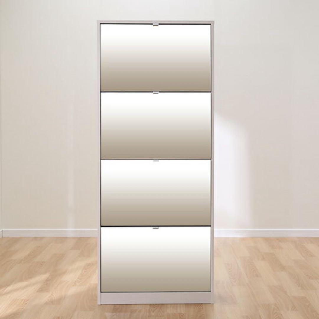 ニトリ　ミラー　シューズボックス　収納　鏡