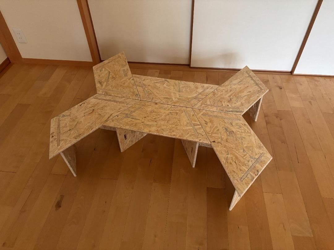 ヘキサゴンテーブル ヘキサテーブル 囲炉裏テーブル 組み立て式　OSBボード