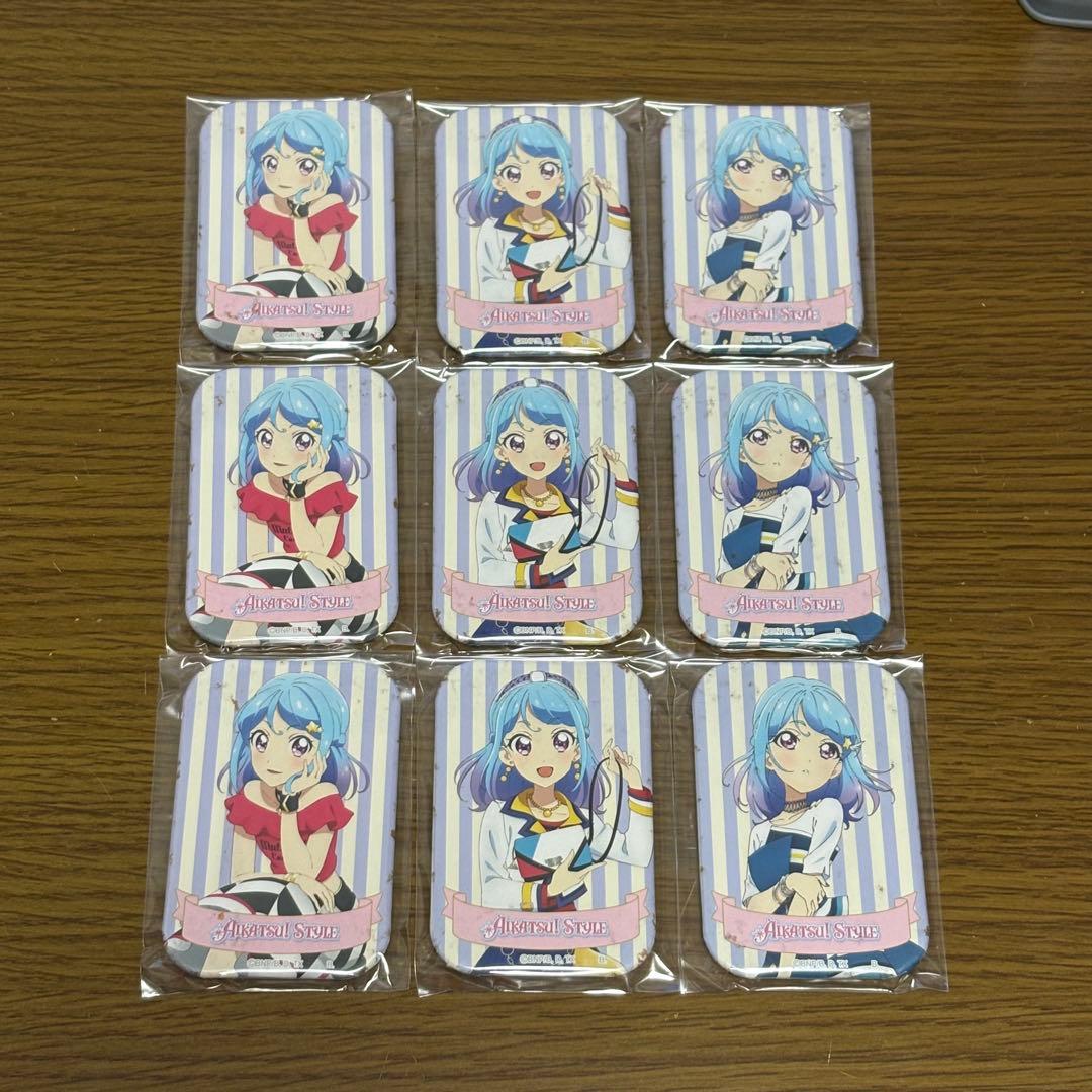 アイカツ！シリーズ スクエア缶バッジ 湊 みお 9点セット【ジャンク品】