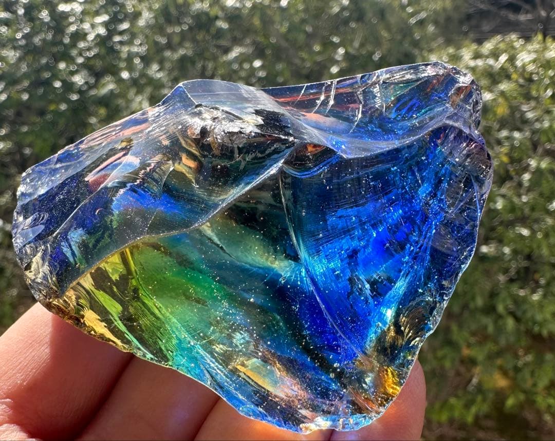 1点物レインボーアンダラクリスタル　ジャワ島マルチカラー高次元ヒーリング瞑想覚醒