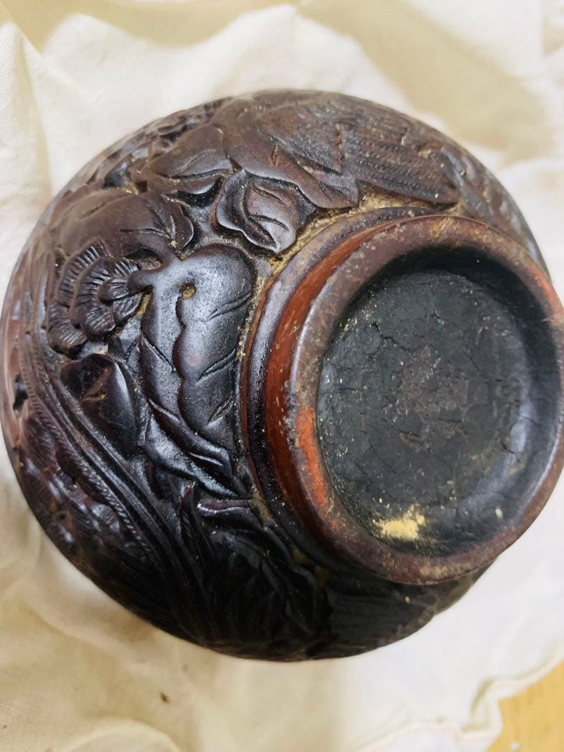 中国明〜清時代堆朱お茶碗2点(元箱付き)