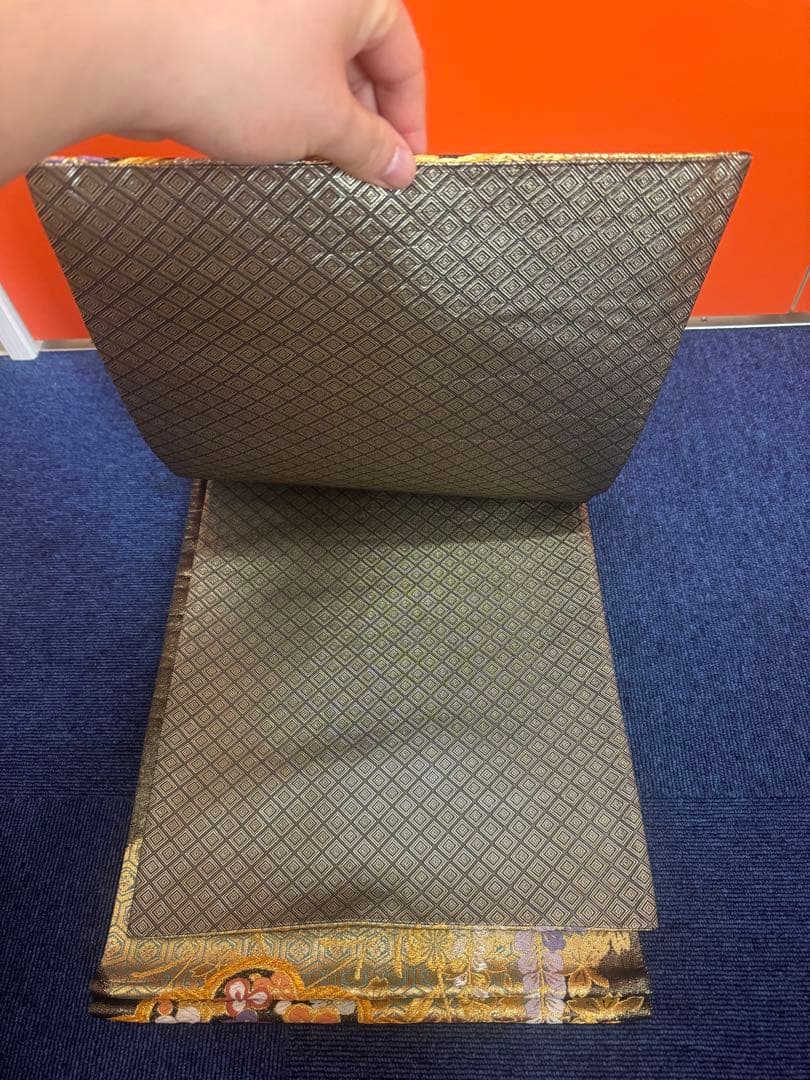 2661袋帯 古代彫金紋 西陣織 金糸　高級上質上品　約440cm 未使用