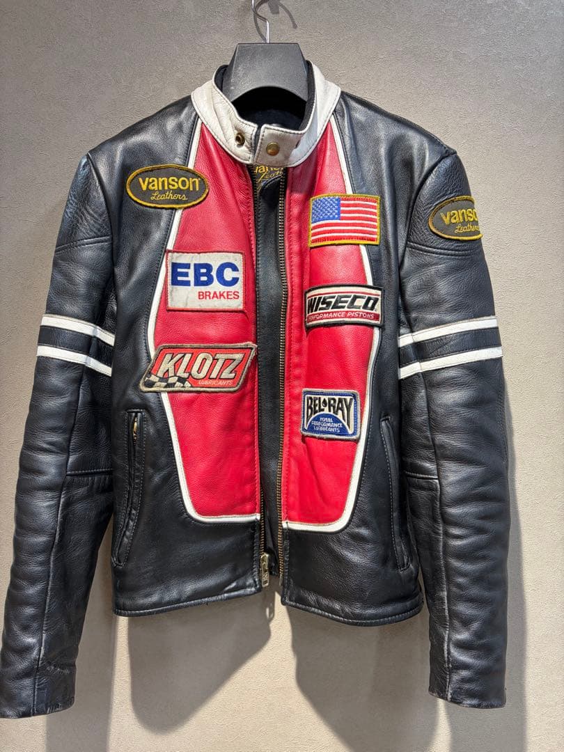vanson レアな旧型レザーライダースジャケット36