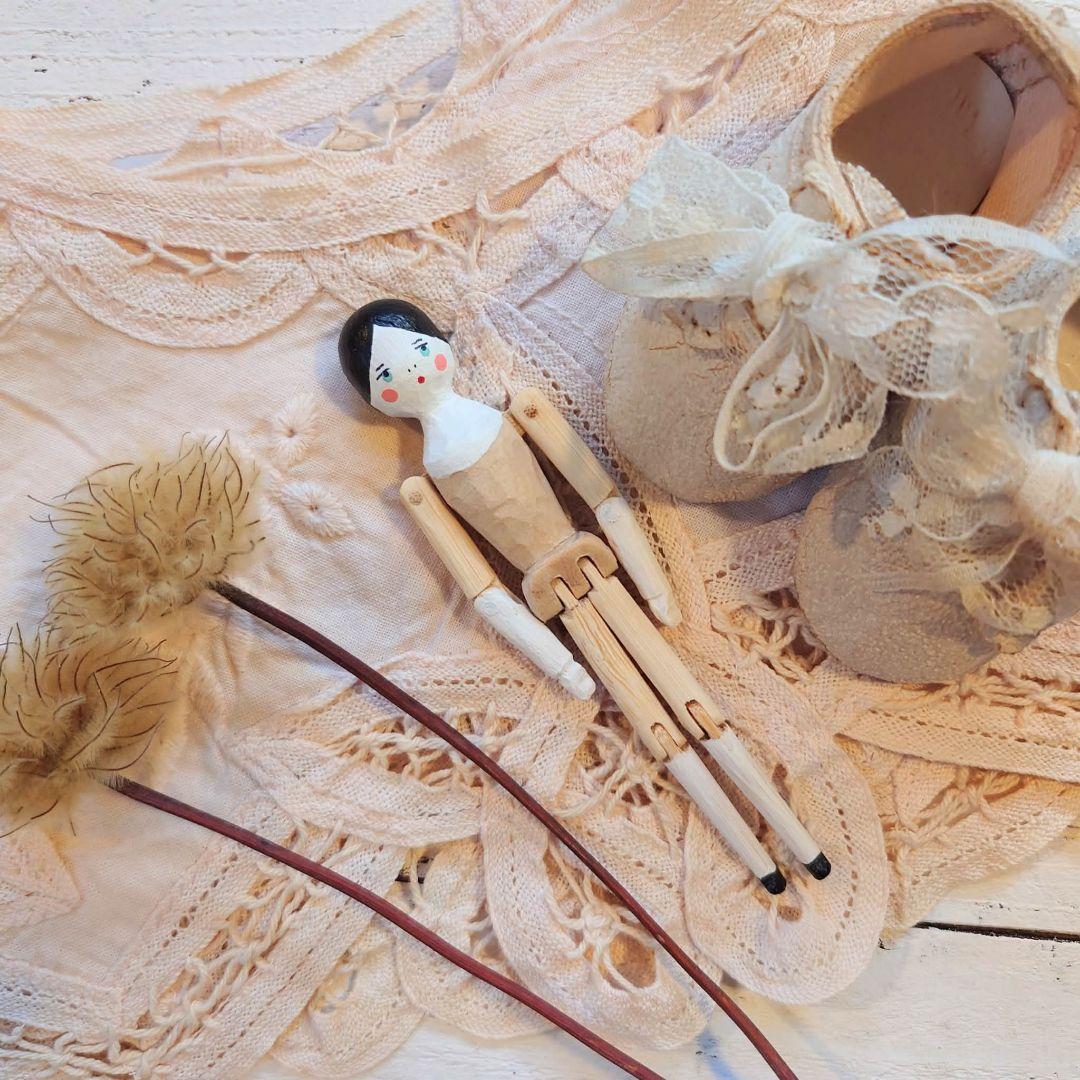 Jack Lou㉒ ミニチュア ペグドール ハンドメイド アンティーク風