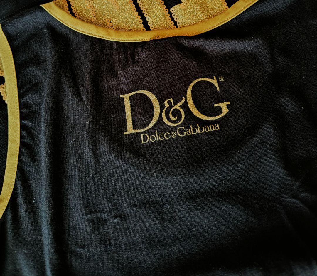 D&G スパンコールタンクトップ 黒・金