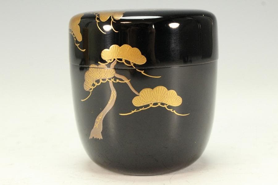 茶道具 輪島塗 棗 高7.5cm 共箱(K-LC663)