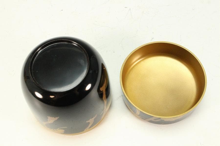 茶道具 輪島塗 棗 高7.5cm 共箱(K-LC663)