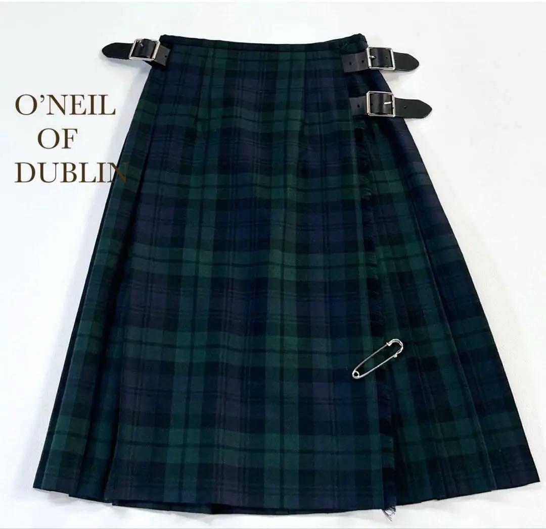 【定番人気】極美品＊オニールオブダブリン ブラックウォッチ キルトラップスカート